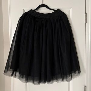 Black midi tulle skirt